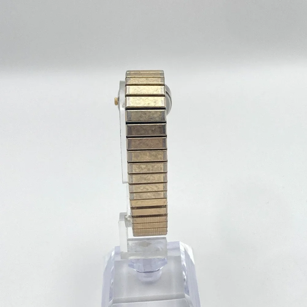Vtg Seiko Womens Watch Gold Silver Tone 2P20-5620 Stretch Band New Battery 6.5